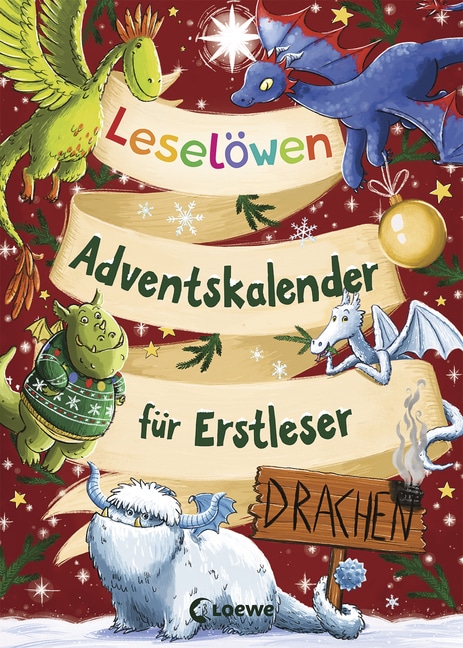 Buchcover vom Adventskalenderbuch: Leselöwen-Adventskalender für Erstleser - Drachen