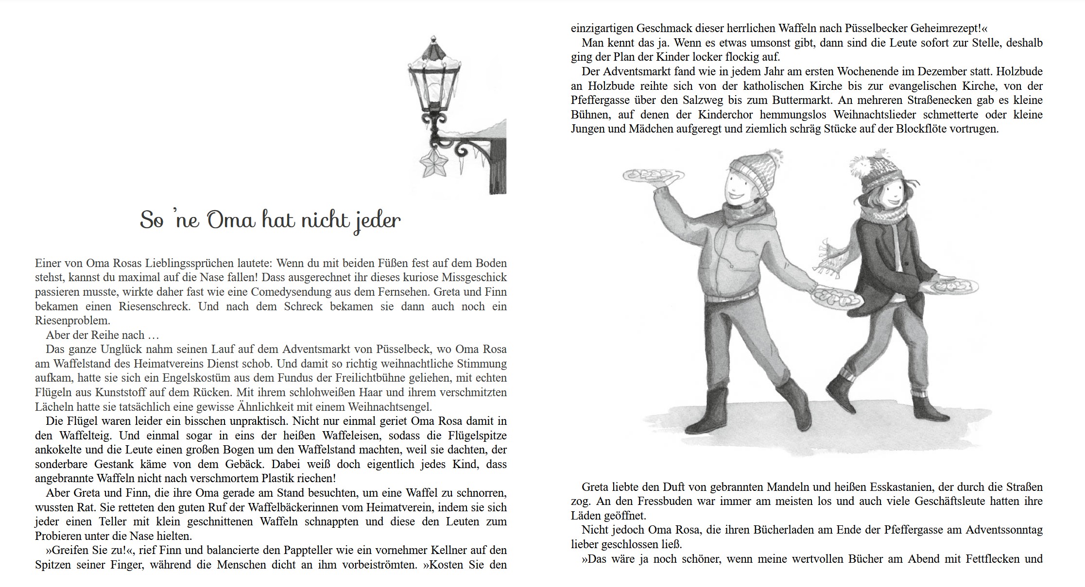 Weihnachten in der Pfeffergasse - Finn und Greta: Abgebildet sind zwei Kinder in Winterkleidung.