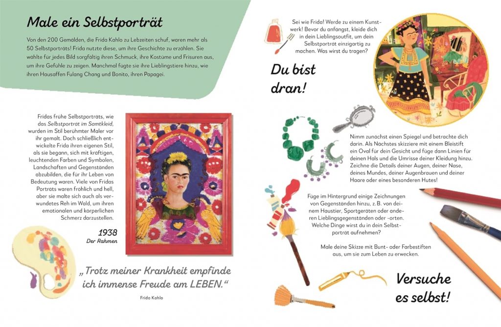 Frida Kahlo - Aufforderung und Tipps für ein Selbsporträts malen wie Frida Kahlo