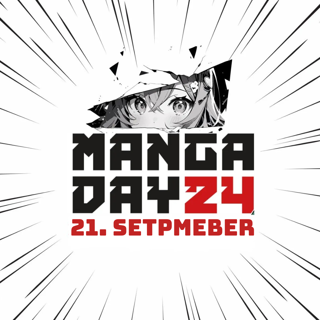 MANGA DAY 2024 - Aktionstag am 21. September 2024: Abgebildet ist ein Mädchen, gezeichnet im Manga-Stil, und der Schriftzug MANGA DAY 2024 sowie das Datum 21. September.