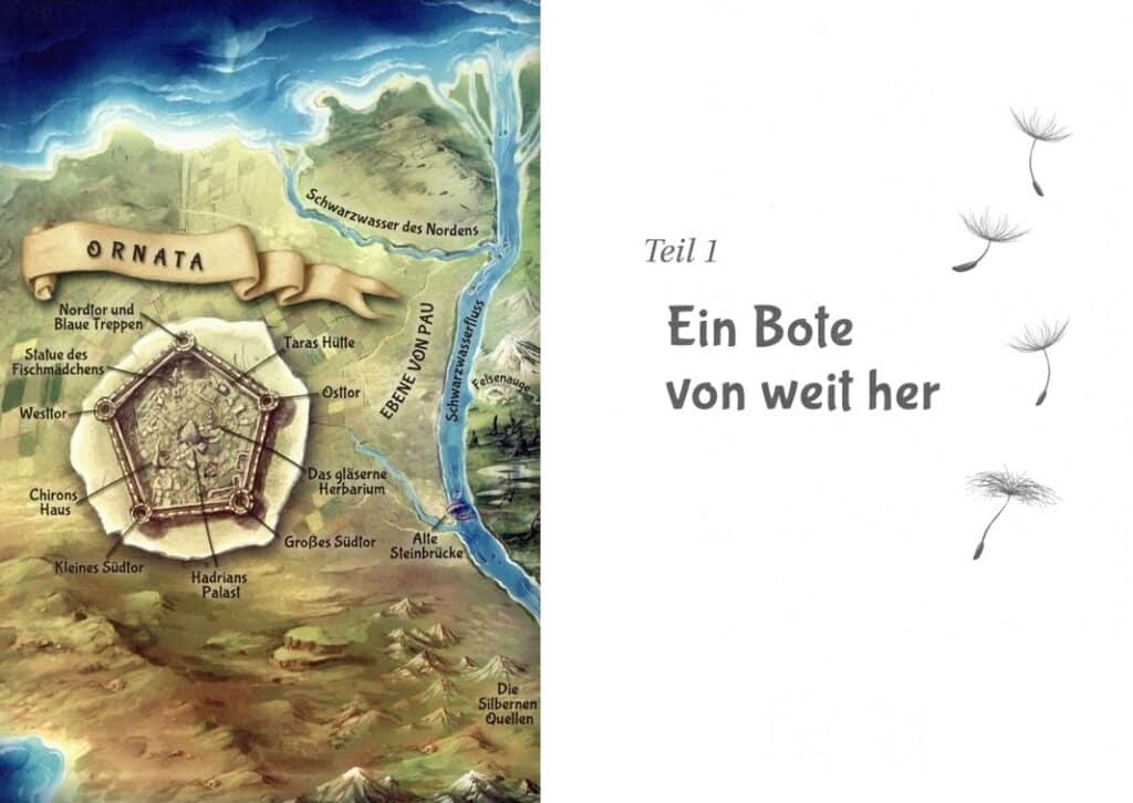 Nelumbiya – Im Land der magischen Pflanzen - Die Stadt Ornata: Abgebildet ist eine Landkarte, die anzeigt, wo sich die Stadt Ornata befindet.