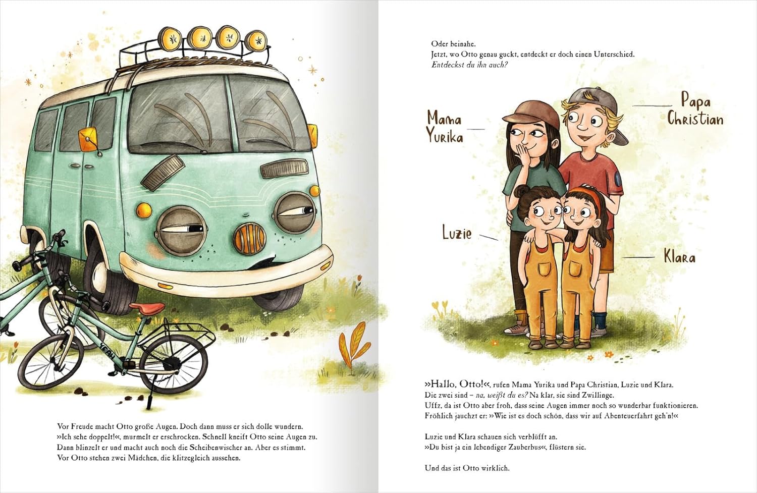 OTTO fährt los – Ein Sommer in den Bergen - Es geht auf Abenteuerfahrt: Abgebildet sind ein Campingbus und eine Familie mit zwei Kindern.