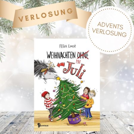 Weihnachten mit Juli - Adventsverlosung: Abgebildet ist das Buch sowie der Text zur Adventsverlosungsaktion.